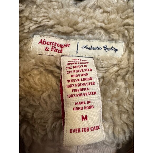 Vintage Y2K Abercrombie & Fitch Faux Sherpa Lined Corduroy Jacket Womens Medium - Picture 4 of 6